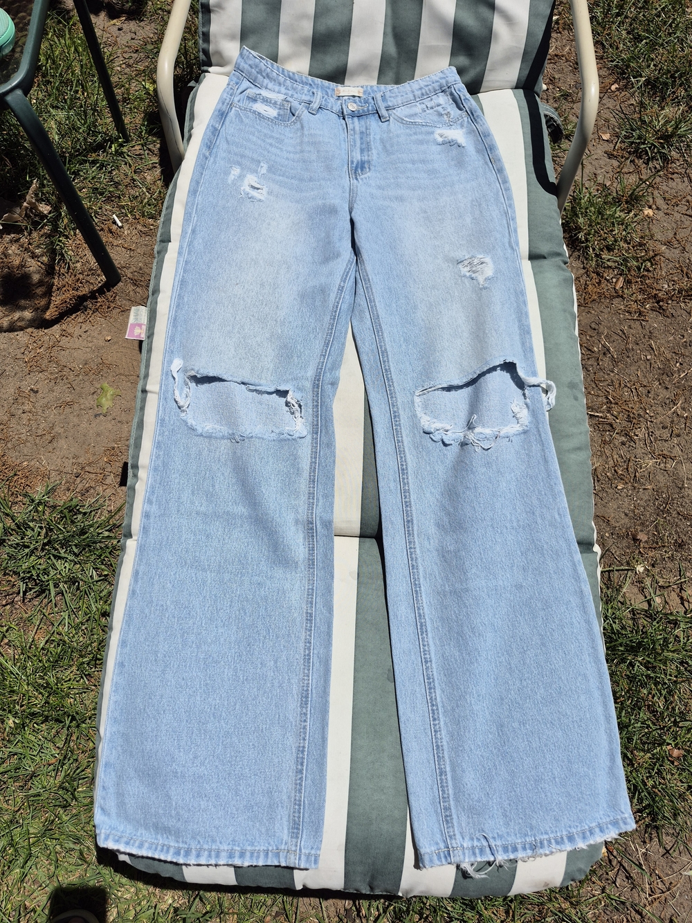 VERVET Blue Light Blue Distressed Wide-Leg Women’s Jeans-27